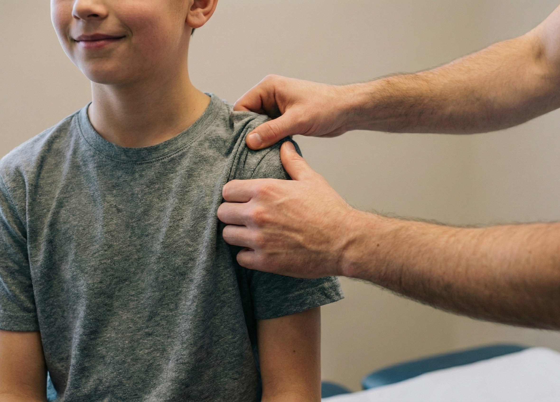 un enfant est traité par l'ostéo à Daix